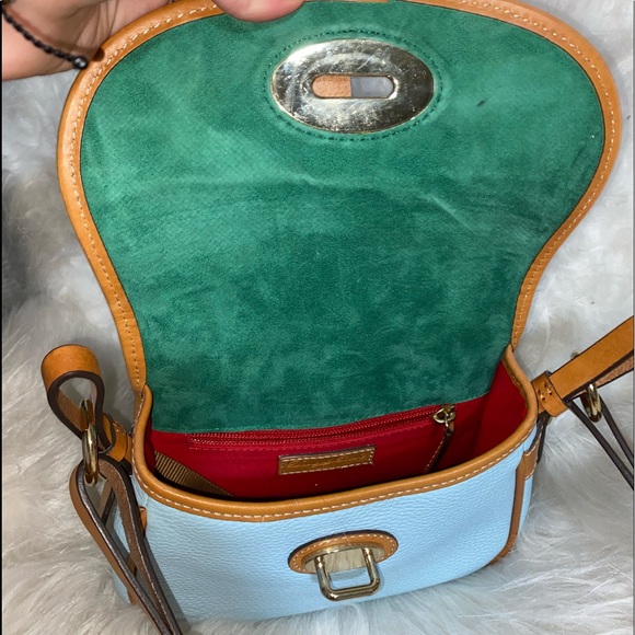 ❕RARE❕DOONEY AND BOURKE light blue and brown leather crossbody - Picture 5 of 6